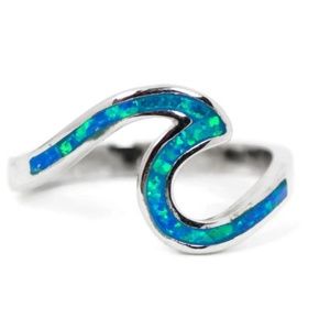 Blue Opal Wave Ring